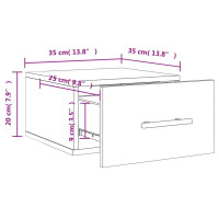 Miniatyr av produktbild för Väggmonterat sängbord brun ek 35x35x20 cm