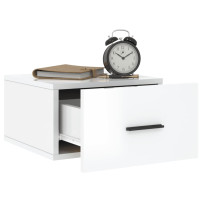 Miniatyr av produktbild för Väggmonterat sängbord vit högglans 35x35x20 cm