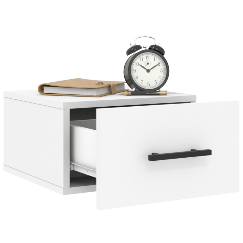 Produktbild för Väggmonterade sängbord 2 st vit 35x35x20 cm