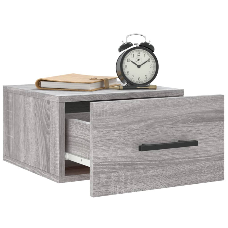 Produktbild för Väggmonterade sängbord 2 st grå sonoma 35x35x20 cm