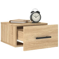 Produktbild för Väggmonterat sängbord sonoma-ek 35x35x20 cm