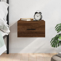 Produktbild för Väggmonterat sängbord brun ek 35x35x20 cm