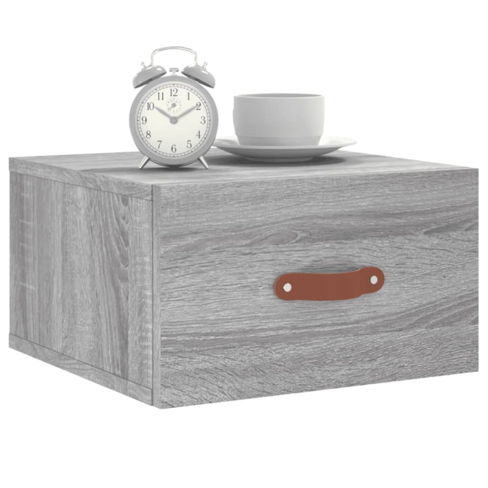Produktbild för Väggmonterade sängbord grå sonoma 35x35x20 cm