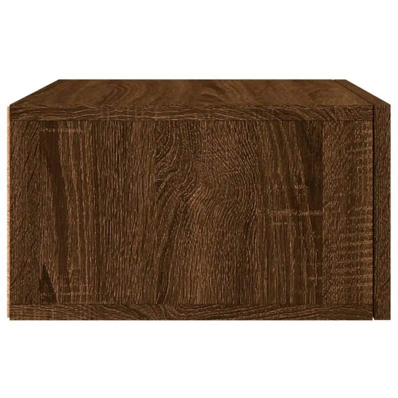 Produktbild för Väggmonterat sängbord brun ek 35x35x20 cm