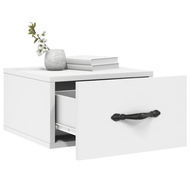 Produktbild för Väggmonterat sängbord vit 35x35x20 cm