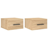 Produktbild för Väggmonterade sängbord 2 st sonoma-ek 35x35x20 cm