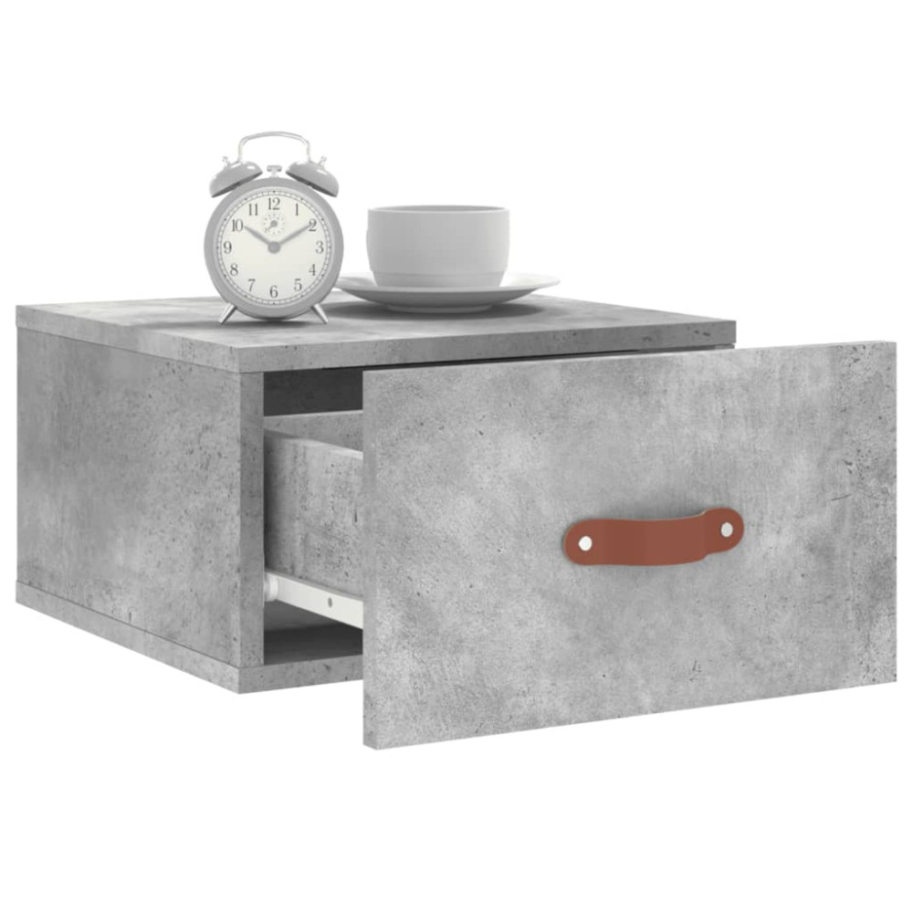 Produktbild för Väggmonterat sängbord betonggrå 35x35x20 cm