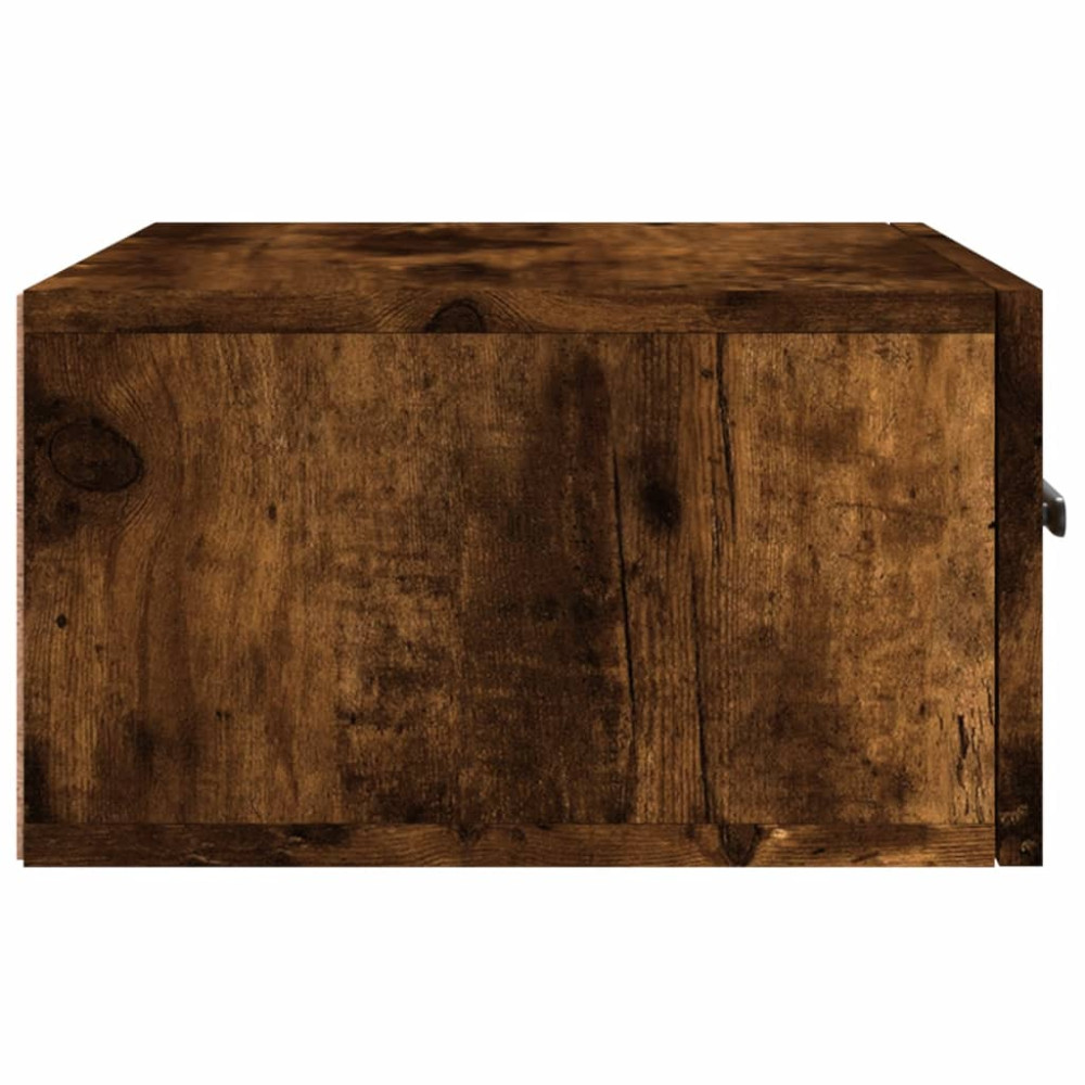 Produktbild för Väggmonterat sängbord rökfärgad ek 35x35x20 cm