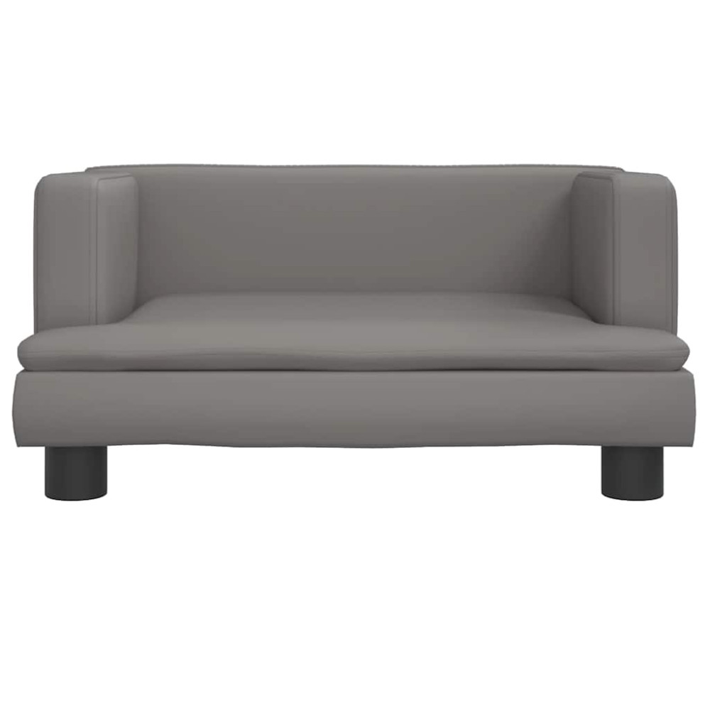 Produktbild för Barnsoffa grå 60x40x30 cm konstläder