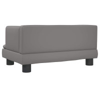 Produktbild för Barnsoffa grå 60x40x30 cm konstläder