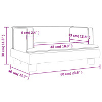 Produktbild för Barnsoffa brun 60x40x30 cm konstläder