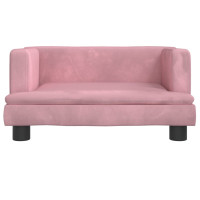 Produktbild för Barnsoffa rosa 60x40x30 cm sammet