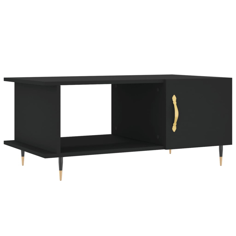 Produktbild för Soffbord svart 90x50x40 cm konstruerat trä