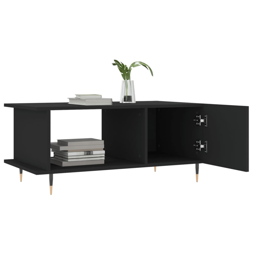 Produktbild för Soffbord svart 90x50x40 cm konstruerat trä