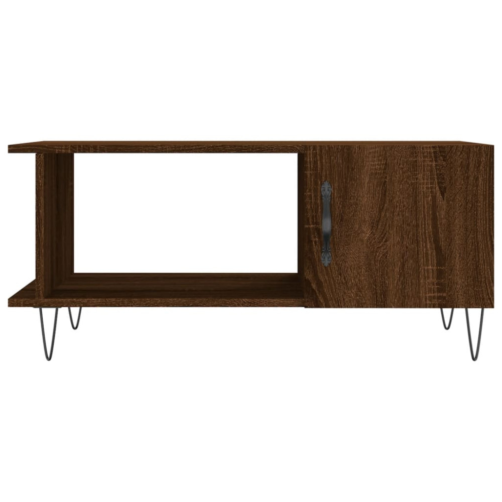 Produktbild för Soffbord brun ek 90x50x40 cm konstruerat trä