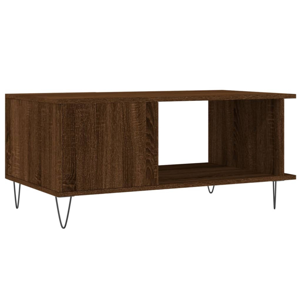 Produktbild för Soffbord brun ek 90x50x40 cm konstruerat trä