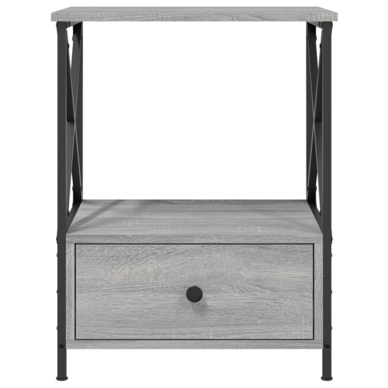 Produktbild för Sängbord grå sonoma 50x41x65 cm konstruerat trä