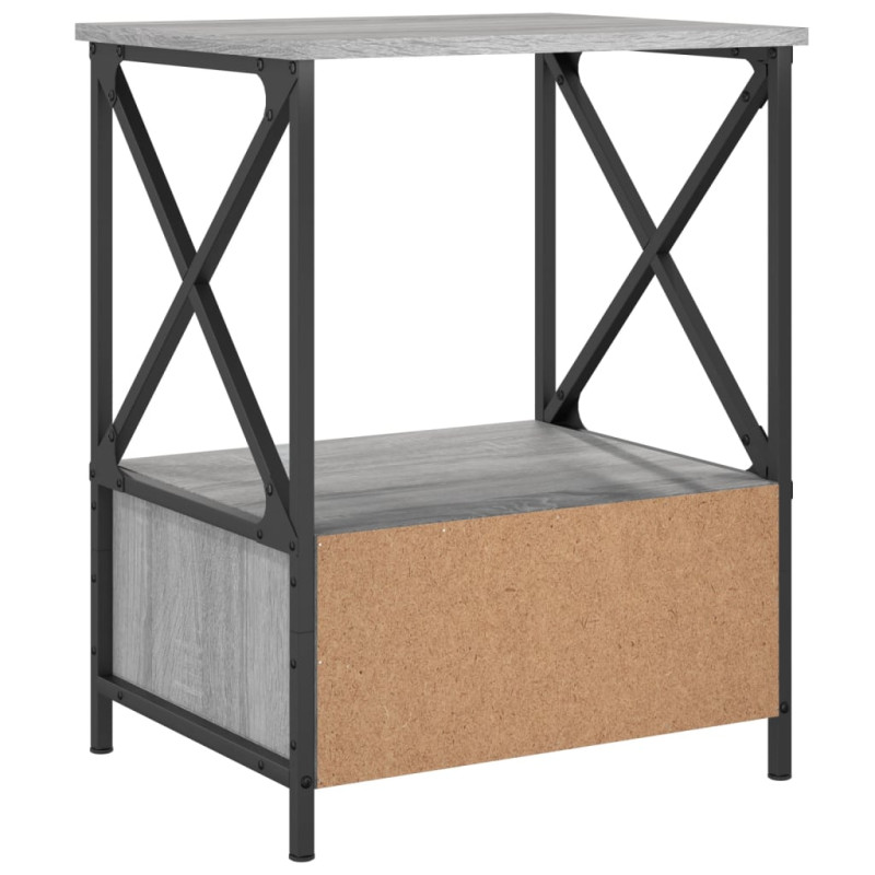 Produktbild för Sängbord grå sonoma 50x41x65 cm konstruerat trä
