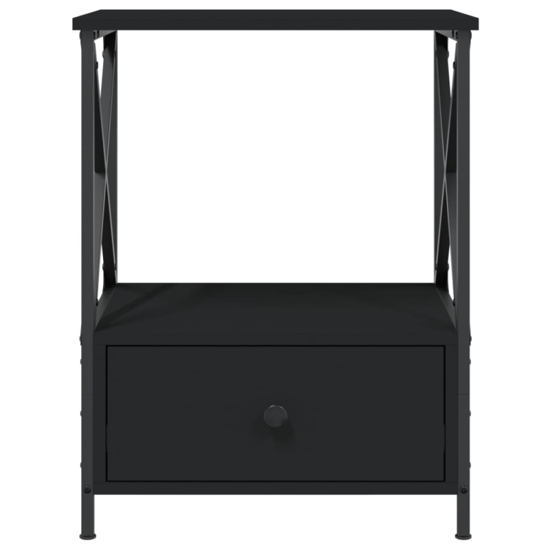 Produktbild för Sängbord svart 50x41x65 cm konstruerat trä