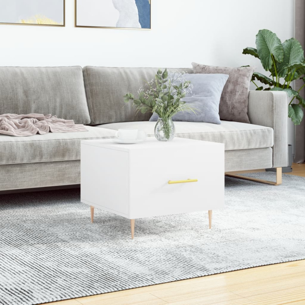 Produktbild för Soffbord svart 50x50x40 cm konstruerat trä