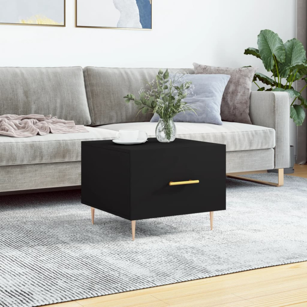 Produktbild för Soffbord svart 50x50x40 cm konstruerat trä