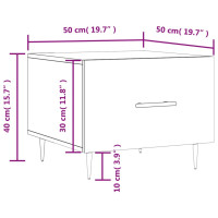 Produktbild för Soffbord svart 50x50x40 cm konstruerat trä