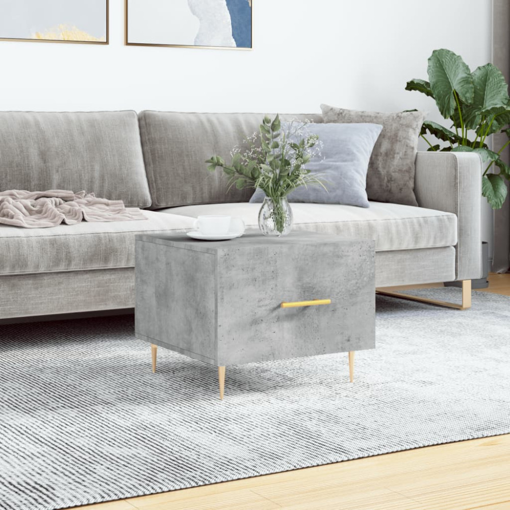 Produktbild för Soffbord betonggrå 50x50x40 cm konstruerat trä