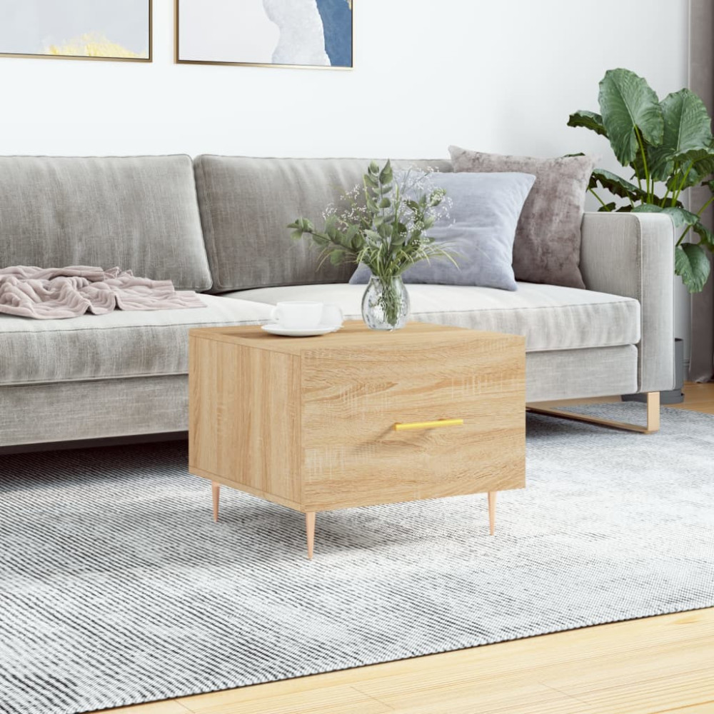 Produktbild för Soffbord sonoma-ek 50x50x40 cm konstruerat trä