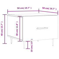 Produktbild för Soffbord rökfärgad ek 50x50x40 cm konstruerat trä