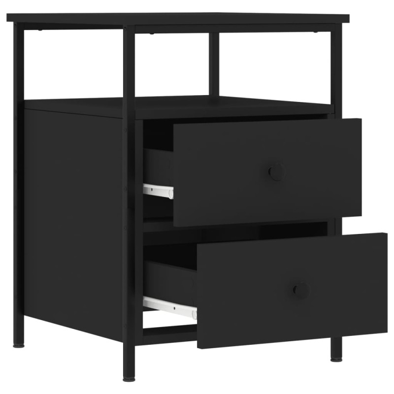 Produktbild för Sängbord svart 44x45x60 cm konstruerat trä