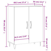 Produktbild för Skänk brun ek 69,5x34x90 cm konstruerat trä