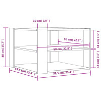 Produktbild för Soffbord vit 59,5x59,5x40 cm konstruerat trä