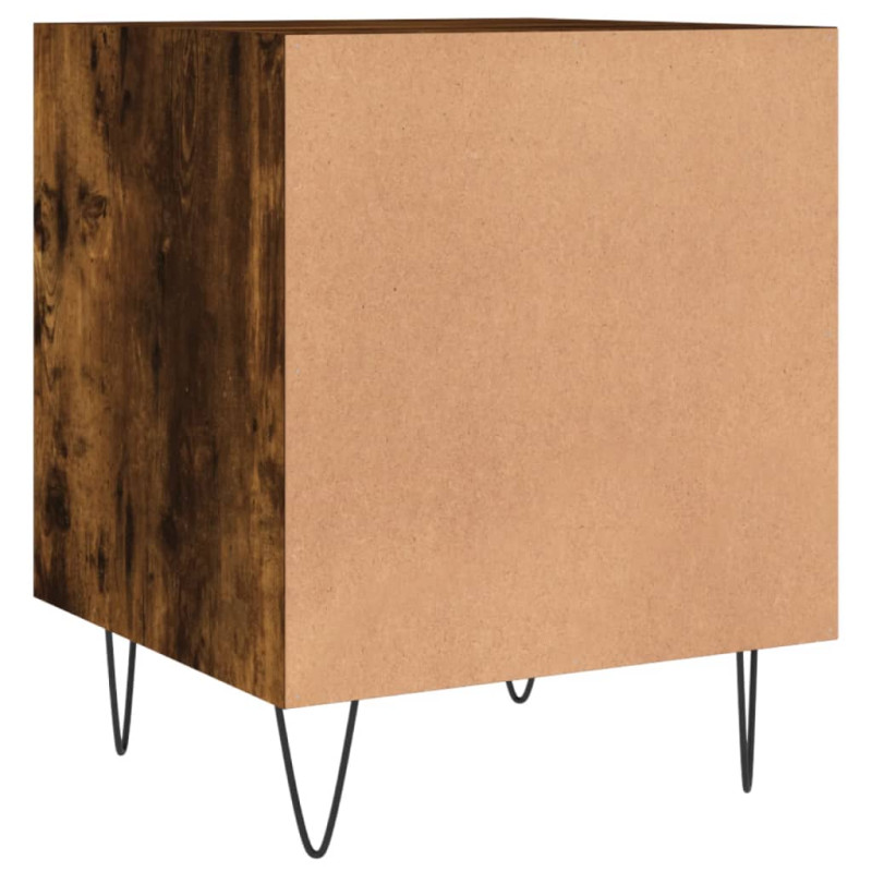 Produktbild för Sängbord 2 st rökfärgad ek 40x40x50 cm konstruerat trä