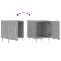 Produktbild för Sängbord 2 st betonggrå 40x40x50 cm konstruerat trä