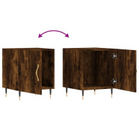 Produktbild för Sängbord 2 st rökfärgad ek 40x40x50 cm konstruerat trä