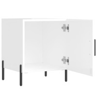 Produktbild för Sängbord 2 st vit högglans 40x40x50 cm konstruerat trä