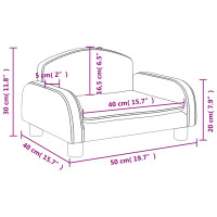 Produktbild för Barnsoffa grå 50x40x30 cm konstläder