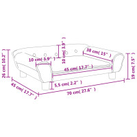 Produktbild för Barnsoffa mörkgrå 70x45x26 cm sammet