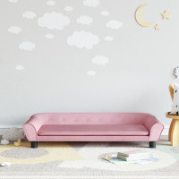 Produktbild för Barnsoffa rosa 100x50x26 cm sammet