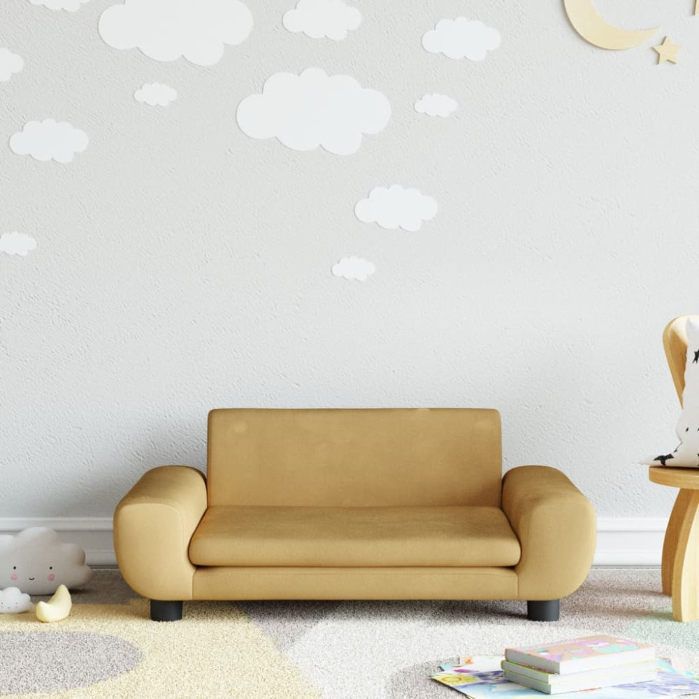 Produktbild för Barnsoffa brun 70x45x33 cm sammet