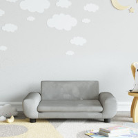 Produktbild för Barnsoffa ljusgrå 70x45x33 cm sammet
