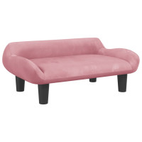 Produktbild för Barnsoffa rosa 70x40x24 cm sammet