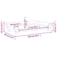 Produktbild för Barnsoffa ljusgrå 100x50x26 cm sammet