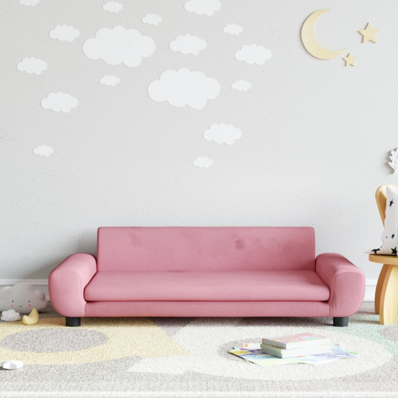 Produktbild för Barnsoffa rosa 100x54x33 cm sammet