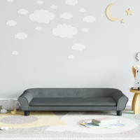 Produktbild för Barnsoffa mörkgrå 100x50x26 cm sammet