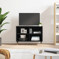 Miniatyr av produktbild för Tv-bänk svart 69,5x30x50 cm konstruerat trä