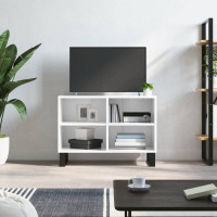 Miniatyr av produktbild för Tv-bänk vit högglans 69,5x30x50 cm konstruerat trä