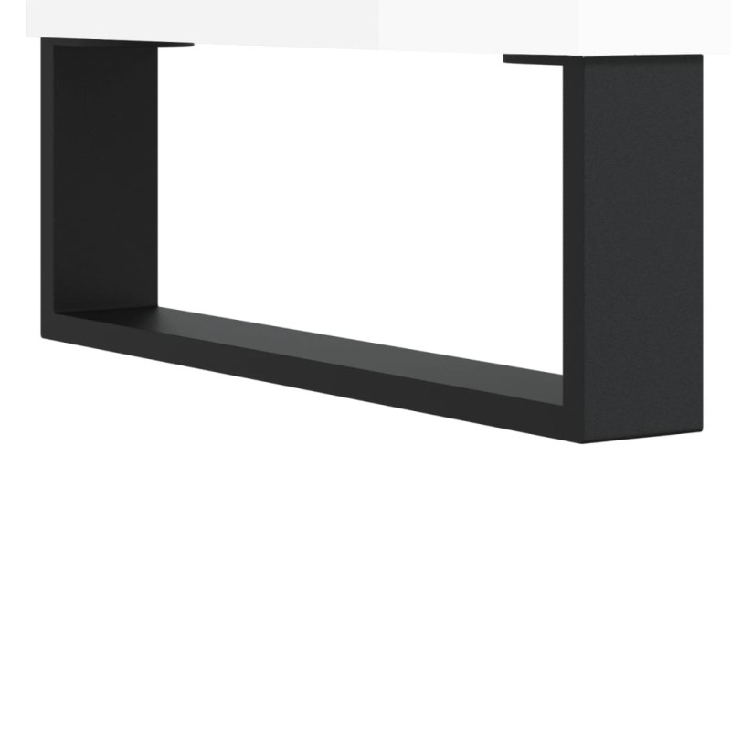 Produktbild för Tv-bänk vit högglans 69,5x30x50 cm konstruerat trä