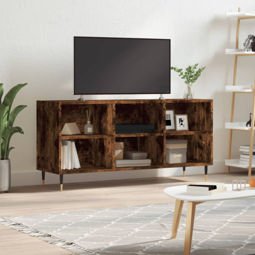 vidaXL Tv-bänk rökfärgad ek 103,5x30x50 cm konstruerat trä