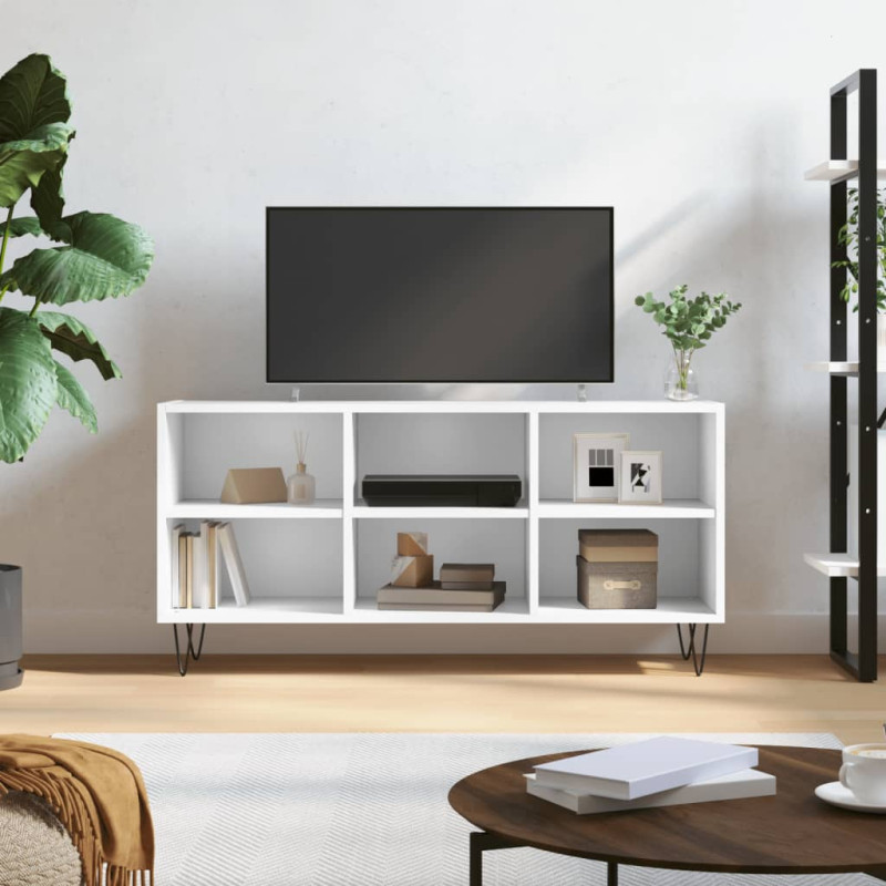 Produktbild för Tv-bänk vit 103,5x30x50 cm konstruerat trä